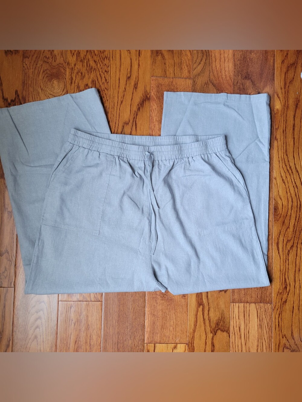 Beautiful Nomad Gray Wide-Leg  Pants with Drawstring